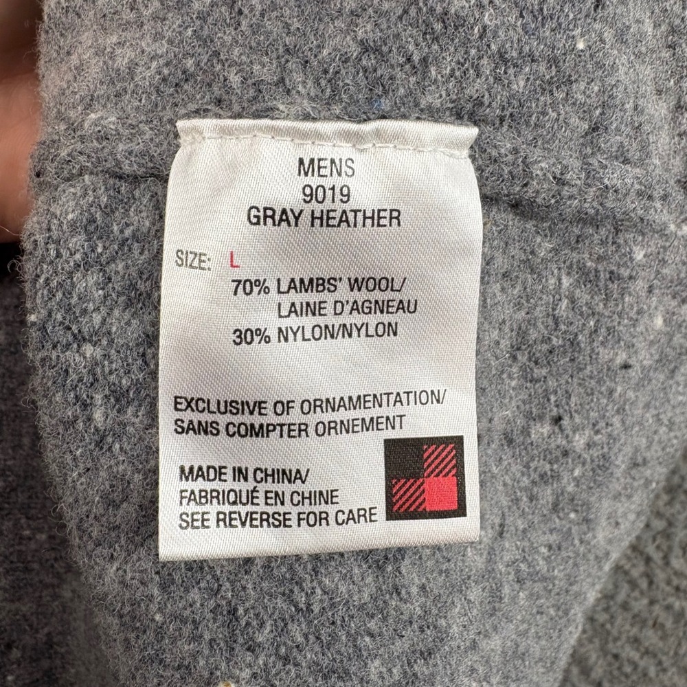 Woolrich Mens Gray Heather V Neck Long Sleeve Sweater Size L Lambswool Blend - Picture 3 of 8